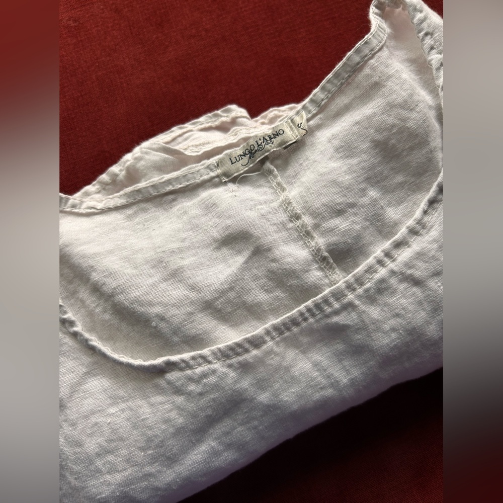 Elegant White Linen Blouse - Picture 5 of 8